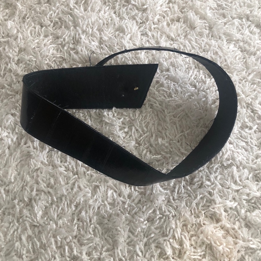 SOLD Vintage 1950s Belt Black Reptile Print Pinup - Picture 7 of 8